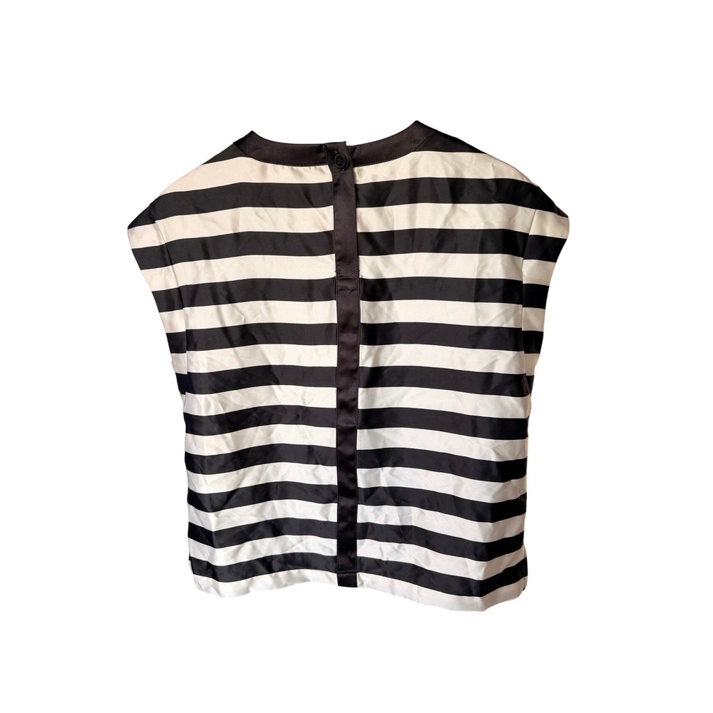 Black White Striped‎ Sleeveless Top Tunic Blouse Womens Size M Nordstroms - Picture 3 of 7